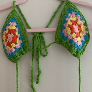 Colorful Crochet Bikini Top